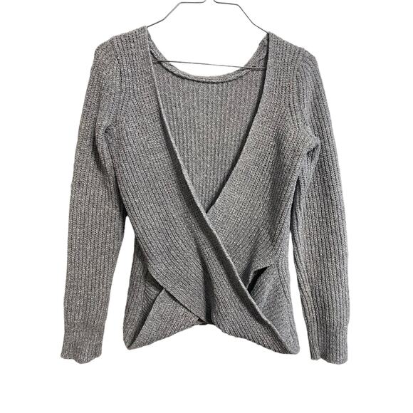 American Eagle Cross Back Knit Sweater Gray Size XS - Picture 2 of 13
